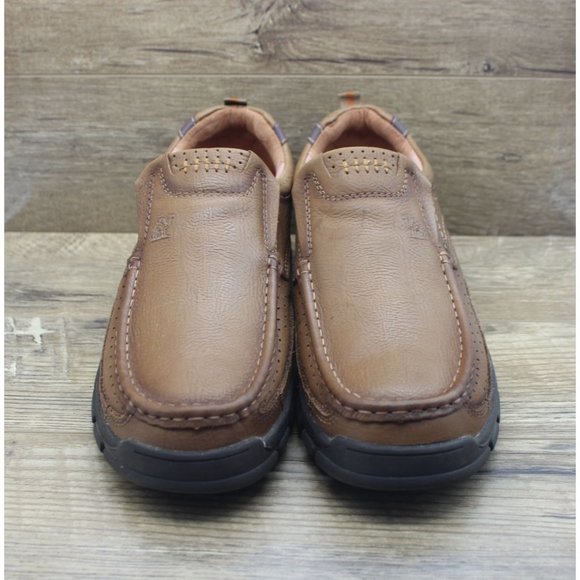 Camel Crown men's khaki leather comfort walking loafers slip on shoes 13 - Picture 2 of 15